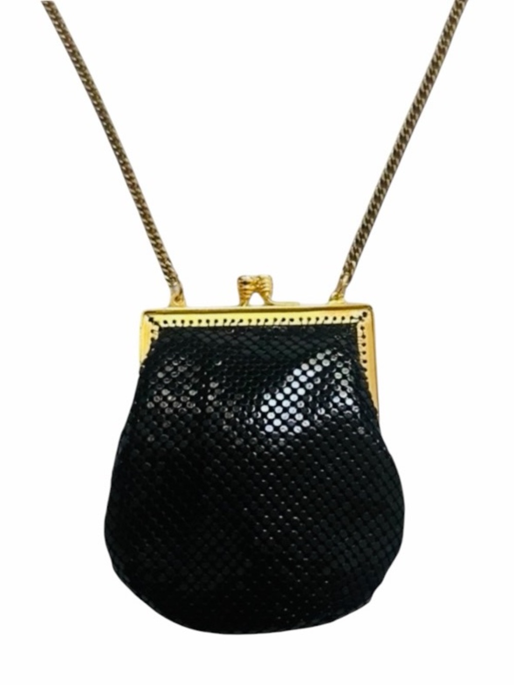 Whiting & Davis Vintage Black Metal Mesh Mini Evening Bag
